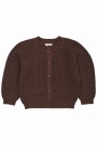 Knitted classic rib cardigan, dark brown, Copenhagen colors thumbnail