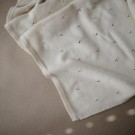 Knitted baby blanket, pointelle ivory, Mushie thumbnail
