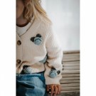 Cool flower cardigan, sandshell, Fliink thumbnail