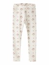 Layo slim leggings, coconut milk/pink flower, Lil Atelier thumbnail