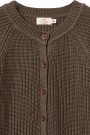 Knitted classic rib cardigan, dark brown, Copenhagen colors thumbnail