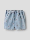 Funda loose emb shorts, medium blue denim, Lil Atelier thumbnail