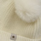 Hat knit pompoms, antique white, Huttelihut thumbnail