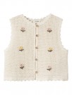 Flora knit vest, coconut milk, Lil Atelier thumbnail