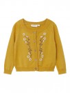 Gliva short knit cardigan, amber gold, Lil Atelier thumbnail