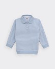 Wilma kids pique top, blue/white, Fiona stories thumbnail