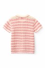 Crochet t-shirt cardigan, pink/cream, Copenhagen colors thumbnail