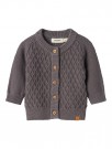 Tobie knit cardigan baby, pewter, Lil Atelier thumbnail
