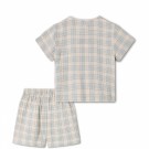 Cha cha shorts set, sandshell check, Fliink thumbnail