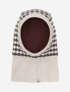 Balaclava wool knit windstop, brown melange, Huttelihut thumbnail