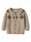 Ronan knit polo cardigan, white pepper, Lil Atelier thumbnail