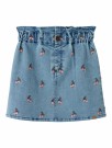Deva loose emb denim skirt, medium blue, Lil Atelier thumbnail