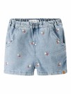 Funda loose emb shorts, medium blue denim, Lil Atelier thumbnail