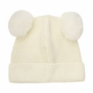 Hat knit pompoms, antique white, Huttelihut thumbnail