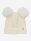 Hat knit alpaca pompoms, snow white, Huttelihut thumbnail