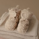 Cozy baby booties, oatmeal, Mushie thumbnail