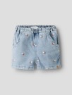 Funda loose emb shorts, medium blue denim, Lil Atelier thumbnail