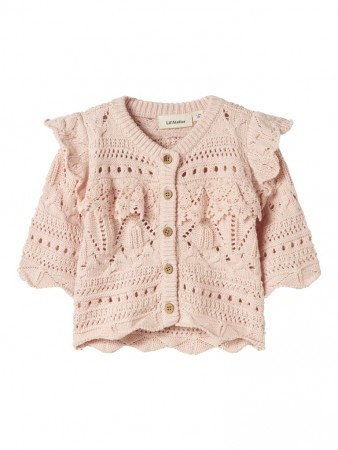 Damia knit cardigan baby, peach whip, Lil Atelier