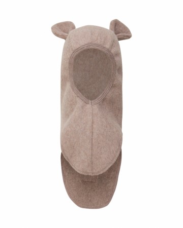 Balaclava bear cotton fleece, savannah melange, Huttelihut
