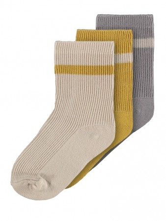 Elove 3-pack socks, quiet shade, Lil Atelier