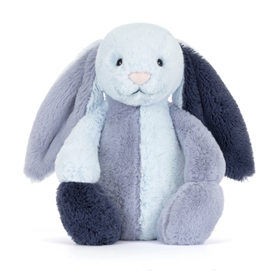 Bashful patchwork blue bunny, original, Jellycat