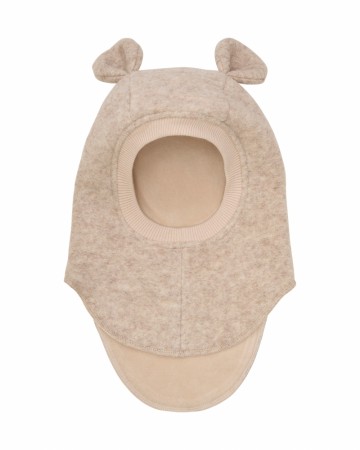 Balaclava ears wool, sand melange, Huttelihut