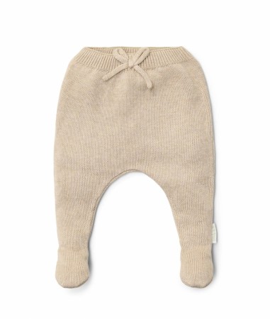 Strikket bukse, soft beige melert, Little Dutch 