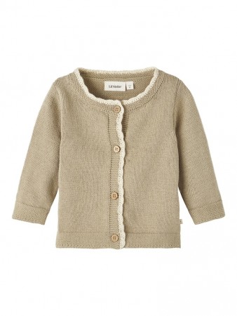 Emmely knit cardigan baby, chinchilla, Lil Atelier