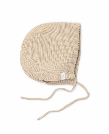 Strikket lue, soft beige melert, Little Dutch