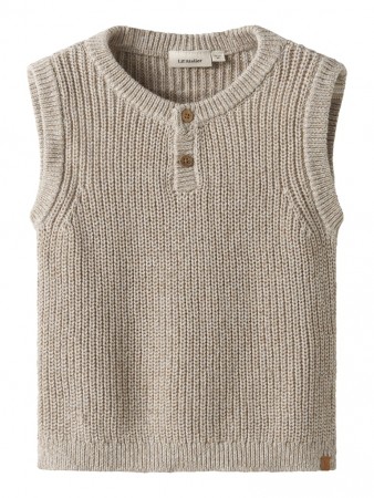 Rokko knit vest, Oxford tan melange, Lil Atelier