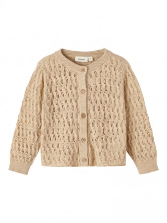 Nina loose knit cardigan, warm sand, Lil Atelier