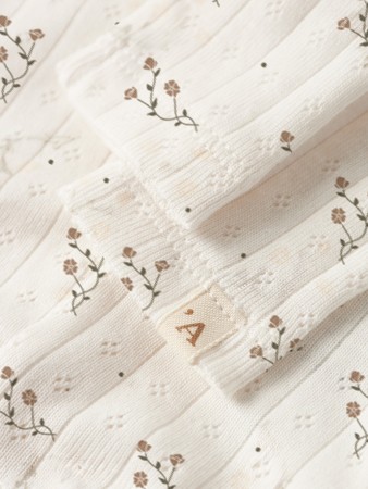 Rachello slim leggings baby, coconut milk/flower, Lil Atelier