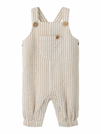 Fausto loose overall, coconut milk/feather gray, Lil Atelier