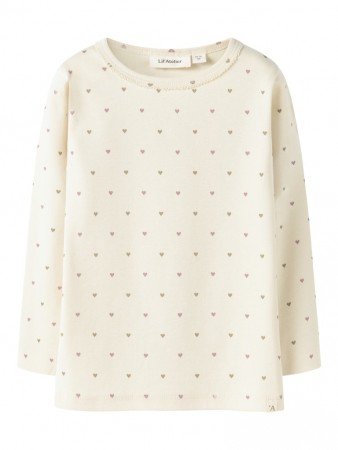 Lalo slim top, turtledove/heart, Lil Atelier