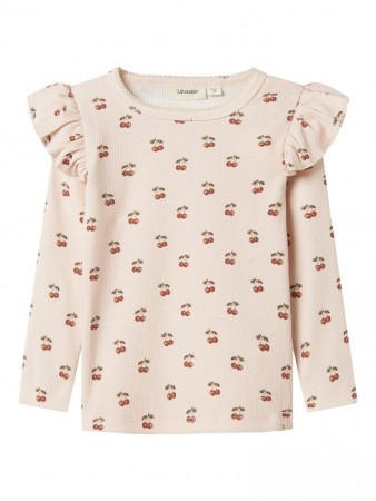 Lavo slim top, silver peony/cherry, Lil Atelier