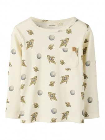 Layo geo slim top, turtledove/space, Lil Atelier