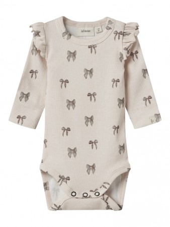 Gavo slim body, silver peony/bow, Lil Atelier