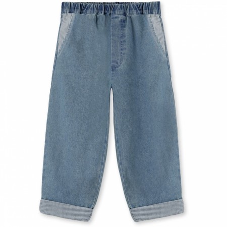 Don contrast pant, medium denim blue, Fliink