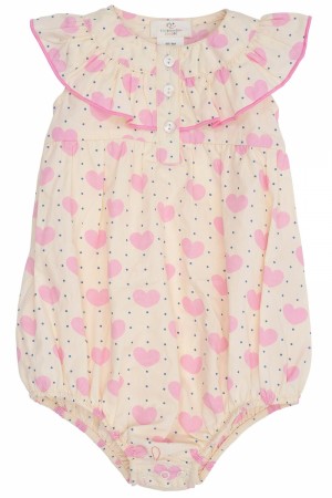 Heart and dots romper, heart aop, Copenhagen colors