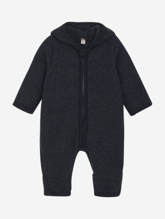Pram suit wool fleece, navy, Huttelihut
