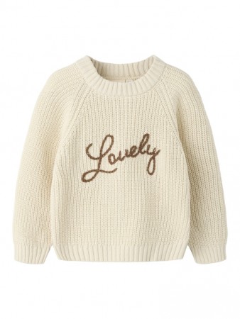 Emlen emb knit, turtledove, Lil Atelier