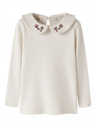 Fundo slim top, turtledove/bark flower, Lil Atelier