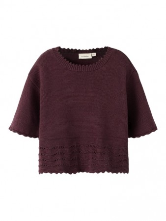 Lola knit top, catawba grape, Lil Atelier