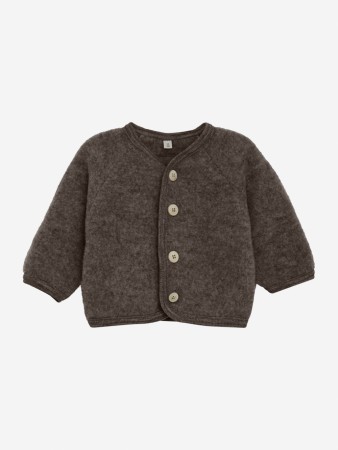 Jacket wool fleece buttons, brown melange, Lil Atelier