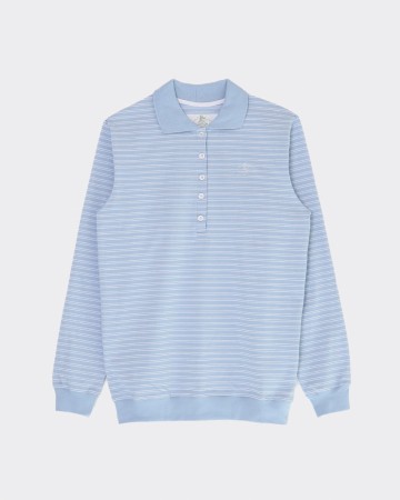 Wilma pique top, blue/white, Fiona stories