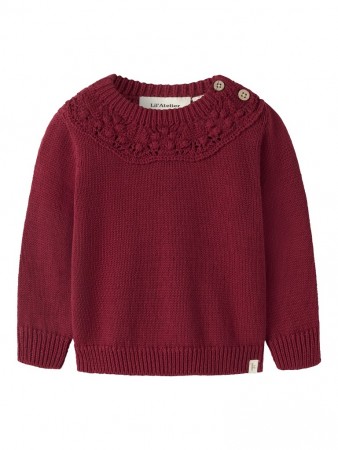 Reva loose knit baby, biking red, Lil Atelier 