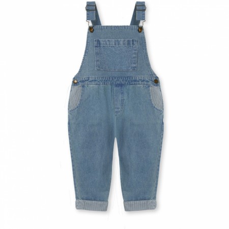 Don contrast overall, medium denim blue, Fliink