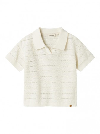 Glivo knit polo, coconut milk, Lil Atelier