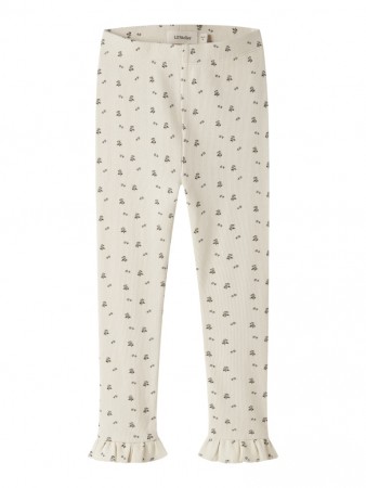 Lago slim leggings, turtledove/blue flower, Lil Atelier