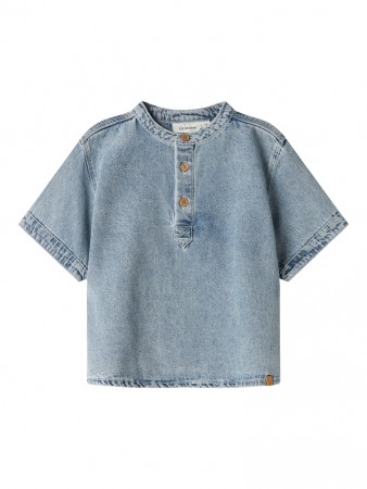 Fundo loose denim shirt, medium blue, Lil Atelier